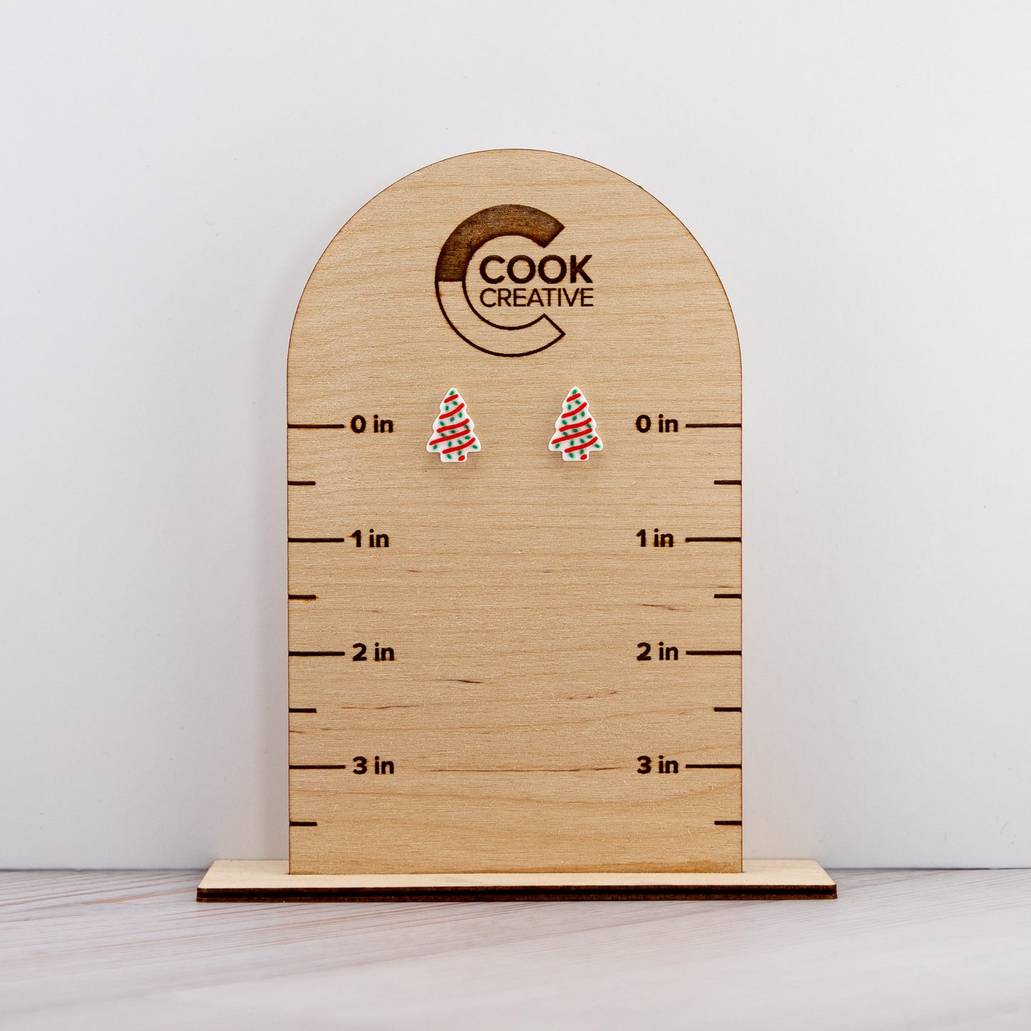 CHRISTMAS TREE CAKE STUD EARRINGS