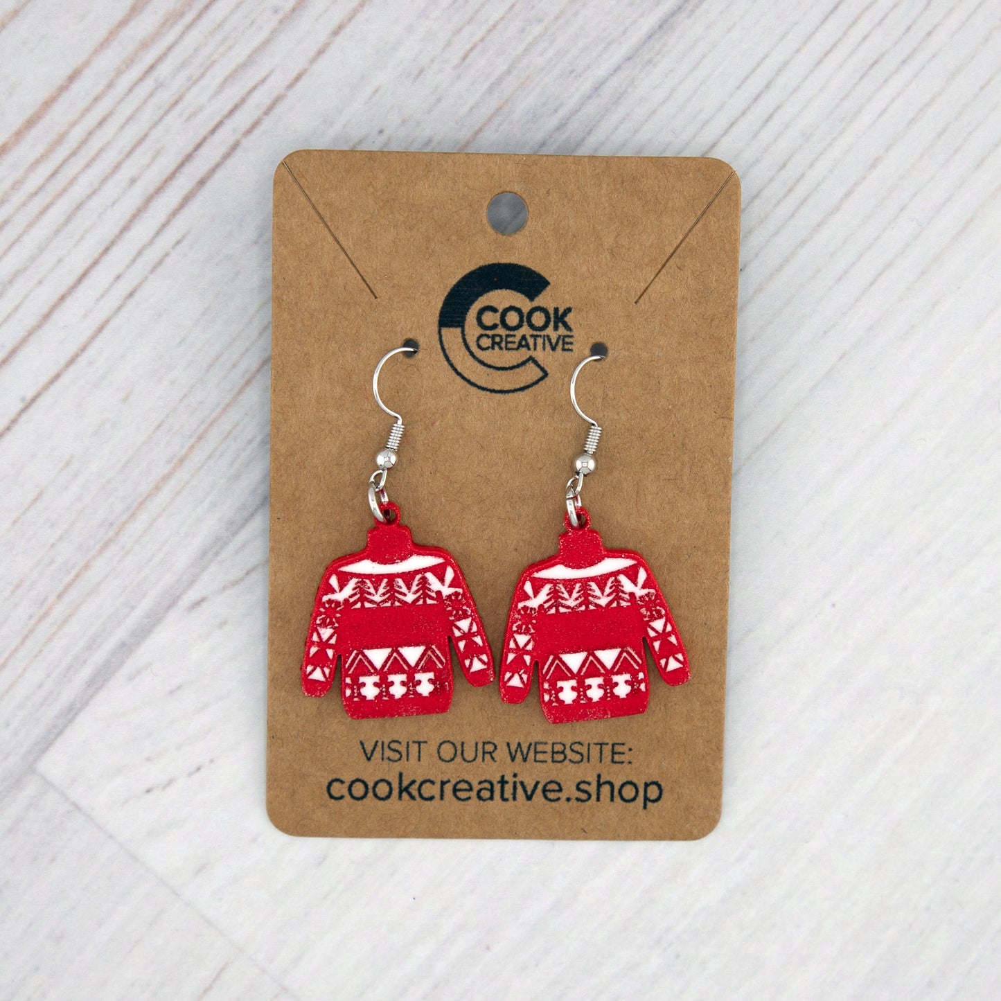 RED SWEATER EARRINGS