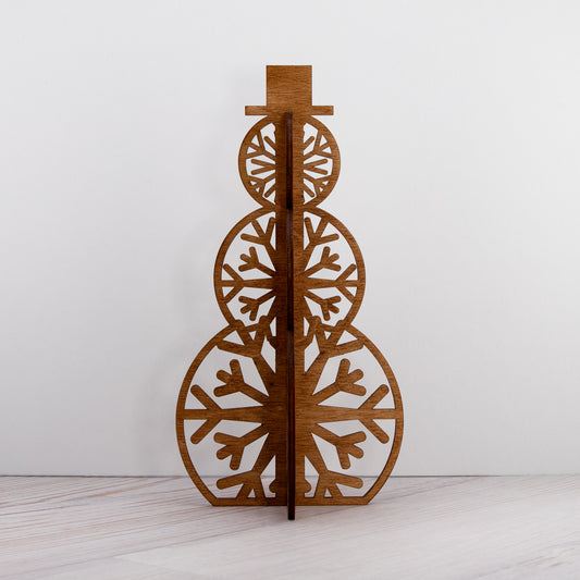 WOODEN SNOWMAN DECOR
