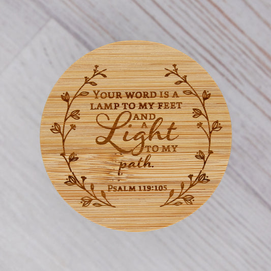 PSALM 119:105 ENGRAVED 7OZ CANDLE