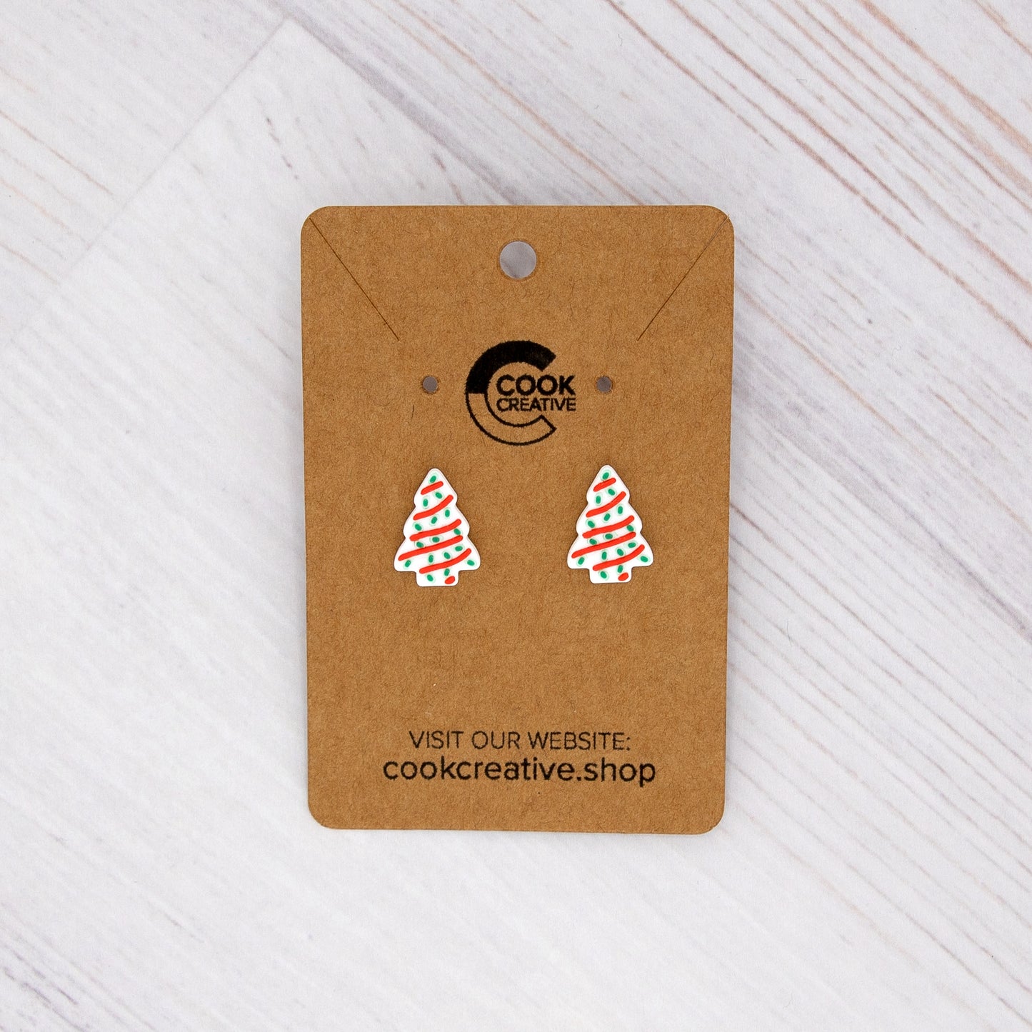 CHRISTMAS TREE CAKE STUD EARRINGS