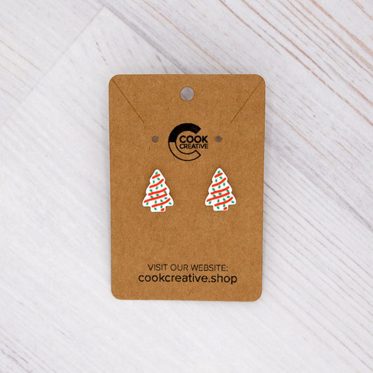 CHRISTMAS TREE CAKE STUD EARRINGS