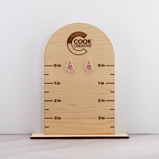 CHRISTMAS TREE CAKE STUD EARRINGS