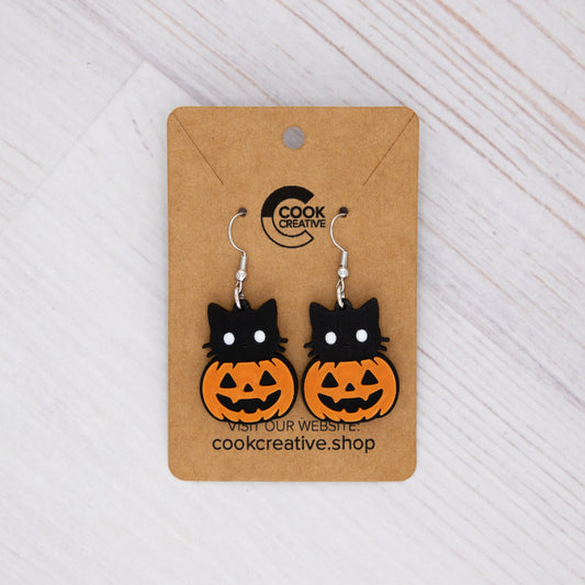 KITTY PUMPKIN EARRINGS