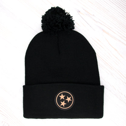 POM-POM COPPER TRISTAR BEANIE