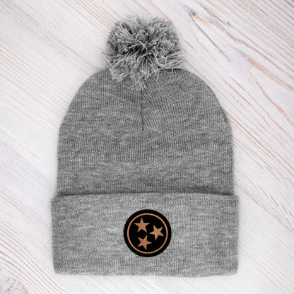 POM-POM COPPER TRISTAR BEANIE